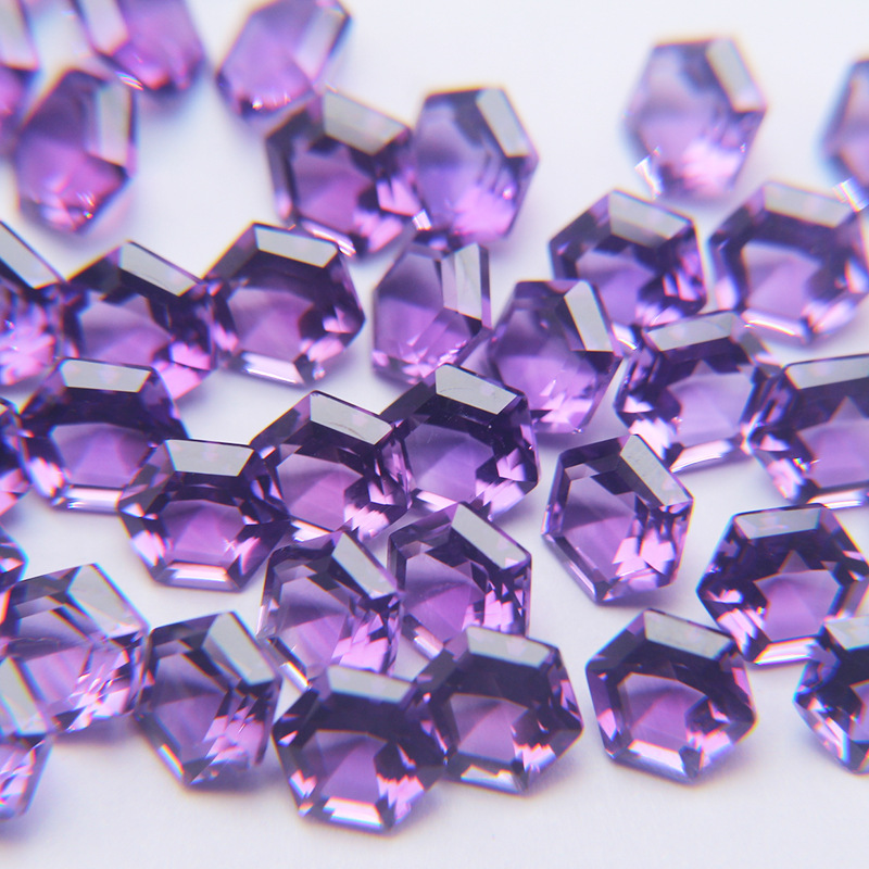 Natural Brazil Amethyst Hexagon 7X7mm Faceted Gemstone Natural Amethyst