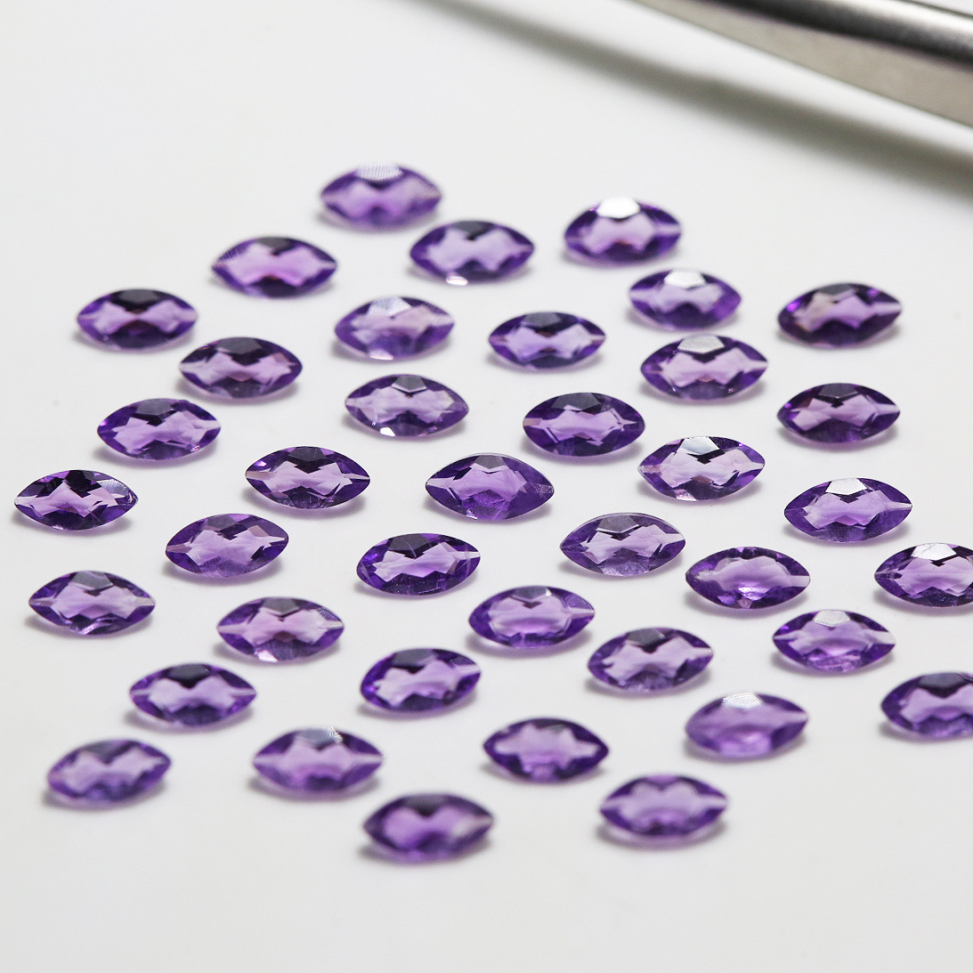 Natural South African amethyst 3X1.5mm & 2X4mm MQ amethyst Faceted Cabochons